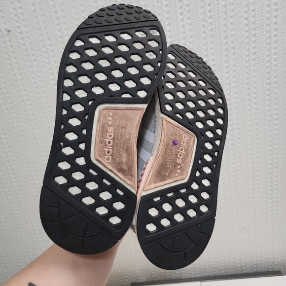 Adidas NMD Boost Woman's Pink and Gray Sneakers Size 8 - Picture 3 of 13